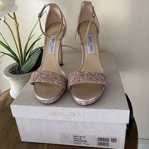 Jimmy Choo - Misty 120 Coarse Pink Glitter Sandal